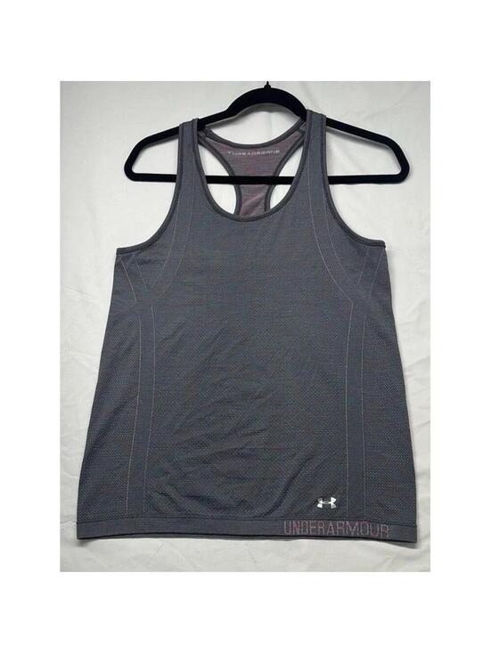 Under Armour Tops - Under Armour Threadborne Tank Women S Grey Pink Racerback Seamless Activewear